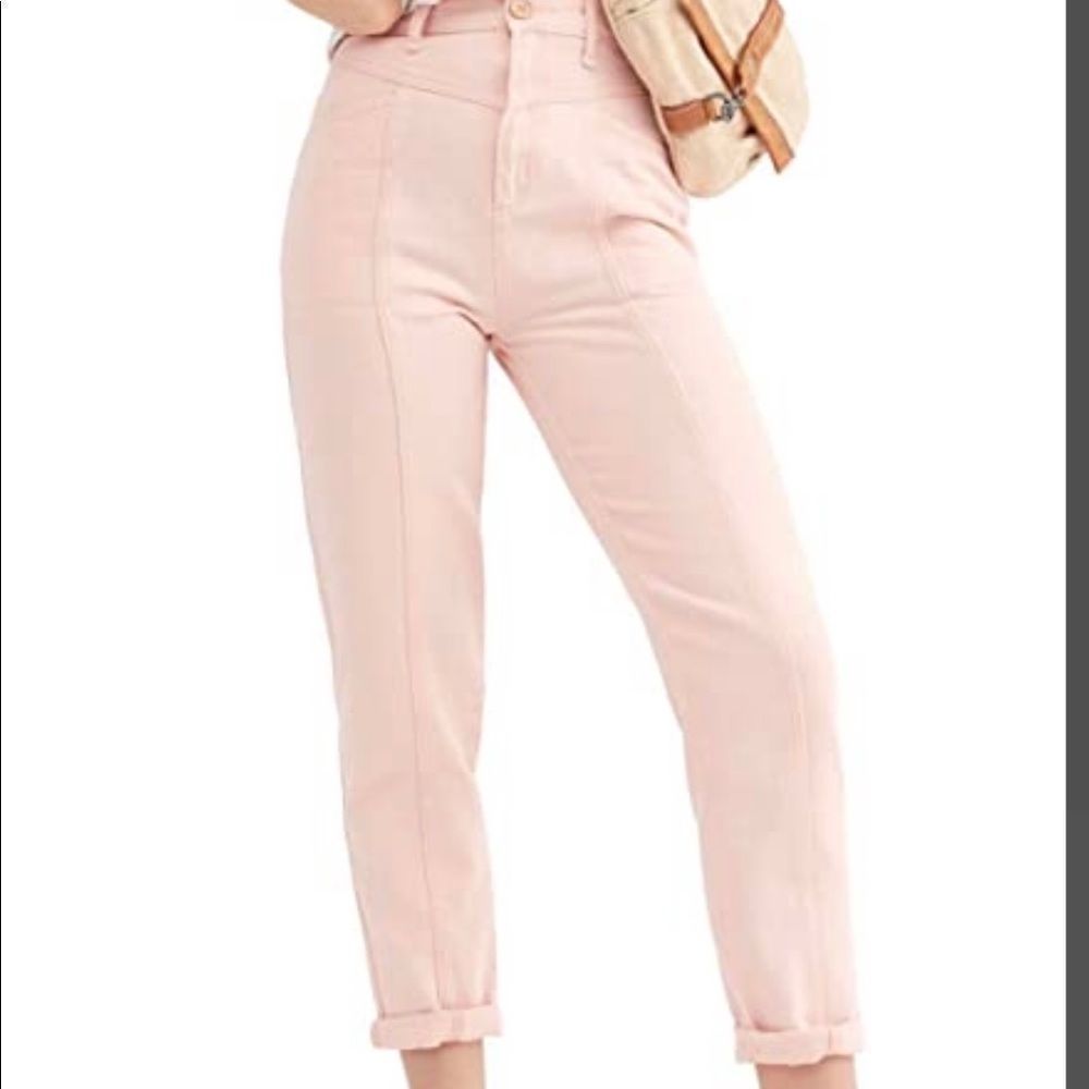 Free People pink jeans, high waisted. Size 27